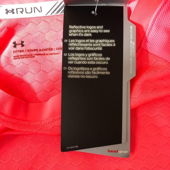 Under Armour Womens HexDelta Short Sleeve Top Open Back HeatGear Pink Size L - Picture 4 of 8